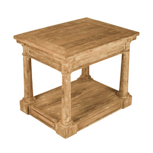 Zentique Luc Mid-Century Side Table in Warm Oak Finish — Compact Solid Oak Veneer Accent Table, 27.5"W LI-SH10-13-72