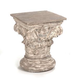 Zentique Lan Classic Poplar Pedestal Stand 17.5"x22" — Solid Wood Plant Display Column, Sturdy Elegant Accent Piece LI-SH10-13-76