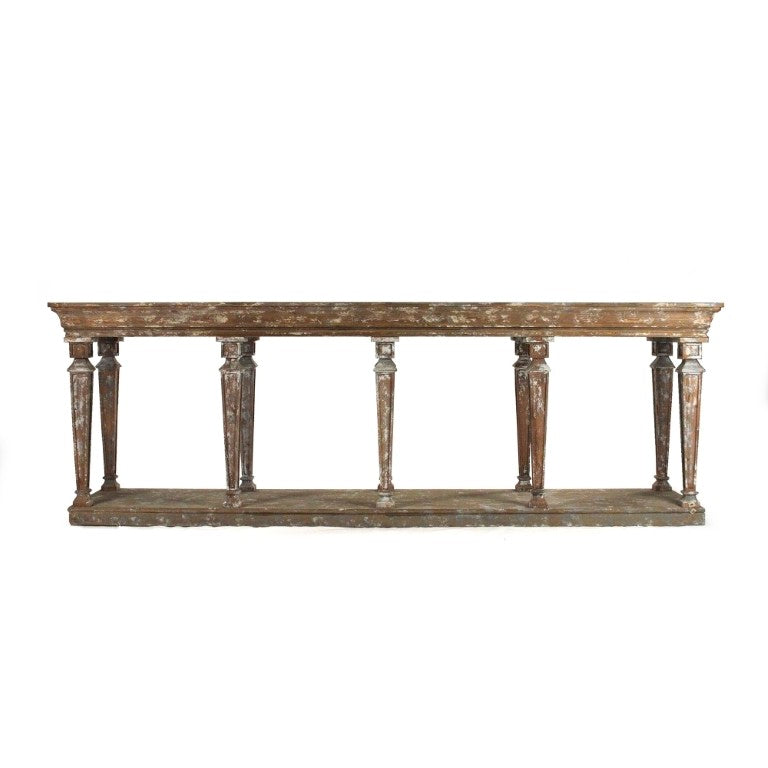 Zentique Colin Scandinavian Console Table - Solid Pine & Birch Accents, Slim Tapered Legs, Warm Finish for Entryway Decor LI-SH10-26-28