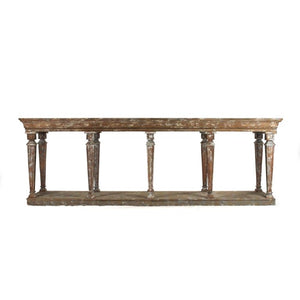 Zentique Colin Scandinavian Console Table - Solid Pine & Birch Accents, Slim Tapered Legs, Warm Finish for Entryway Decor LI-SH10-26-28