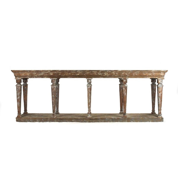 Zentique Colin Scandinavian Console Table - Solid Pine & Birch Accents, Slim Tapered Legs, Warm Finish for Entryway Decor LI-SH10-26-28