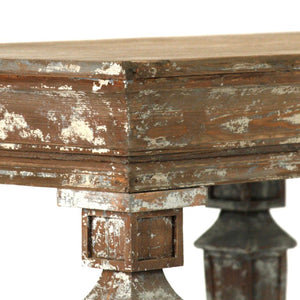 Zentique Colin Scandinavian Console Table - Solid Pine & Birch Accents, Slim Tapered Legs, Warm Finish for Entryway Decor LI-SH10-26-28