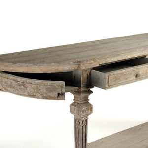 Zentique Rockford Elm Console Table with Tapered Legs, Warm Elm Finish, Spacious Shelf for Entryway Decor LI-SH10-26-47
