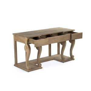 Zentique Beale Scandinavian Desk with Birch Veneer — Compact Mid-Century Modern Workspace, Durable Plywood Surface LI-SH11-30-13