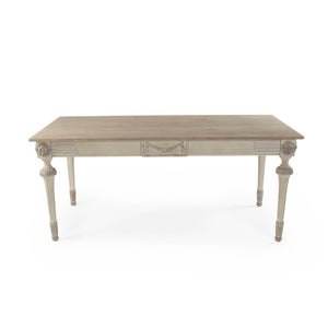 Zentique Bastian Birch Veneer Dining Table – Modern 72" Rectangular Seating for 6, Warm Elm Finish, Durable Build LI-SH11-30-15
