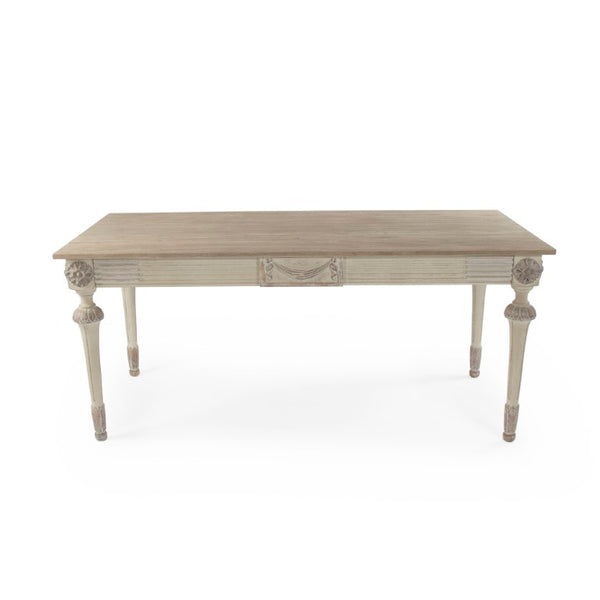 Zentique Bastian Birch Veneer Dining Table – Modern 72" Rectangular Seating for 6, Warm Elm Finish, Durable Build LI-SH11-30-15