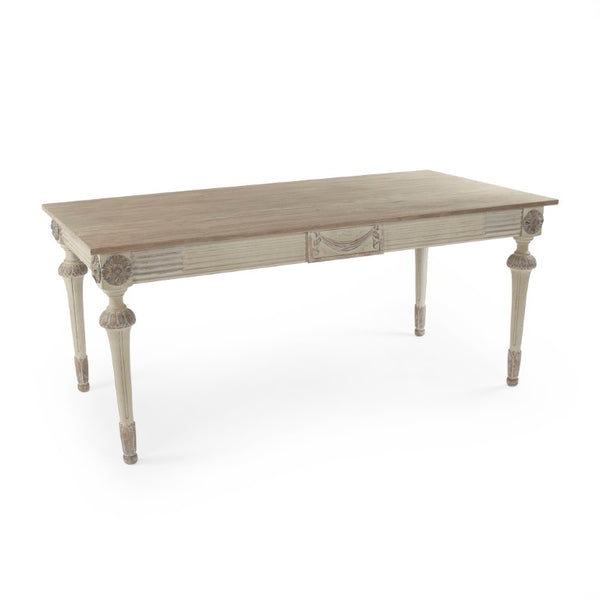 Zentique Bastian Birch Veneer Dining Table – Modern 72" Rectangular Seating for 6, Warm Elm Finish, Durable Build LI-SH11-30-15