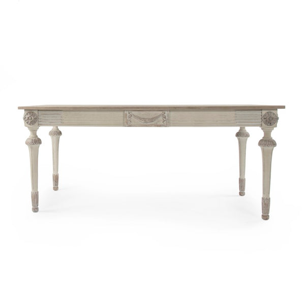 Zentique Bastian Birch Veneer Dining Table – Modern 72" Rectangular Seating for 6, Warm Elm Finish, Durable Build LI-SH11-30-15