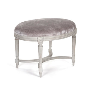 Zentique Vita Velvet Stool with Solid Birch Frame — Mid-Century Compact Seating, Plush Velvet, Multi-Use (31.5"W) LI-SH12-18-86