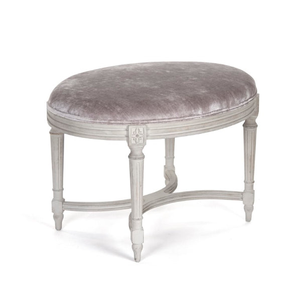 Zentique Vita Velvet Stool with Solid Birch Frame — Mid-Century Compact Seating, Plush Velvet, Multi-Use (31.5"W) LI-SH12-18-86