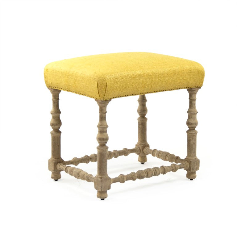 Zentique Jeanne Raw Silk Counter Stool — Natural Birch Frame, Ergonomic Curved Seat for Comfortable Modern Living LI-SH12-18-88A Counter Yellow