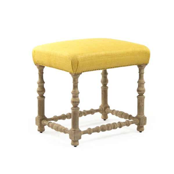 Zentique Jeanne Raw Silk Counter Stool — Natural Birch Frame, Ergonomic Curved Seat for Comfortable Modern Living LI-SH12-18-88A Counter Yellow