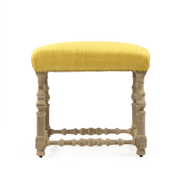 Zentique Jeanne Raw Silk Counter Stool — Natural Birch Frame, Ergonomic Curved Seat for Comfortable Modern Living LI-SH12-18-88A Counter Yellow