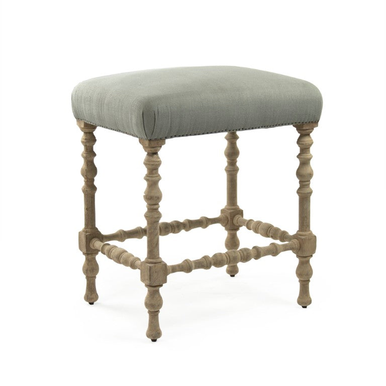 Zentique Giselle Bar Stool with Birch Frame and Raw Silk Upholstery — Contoured Comfort, Durable Elegance LI-SH12-18-88A Bar SGreen