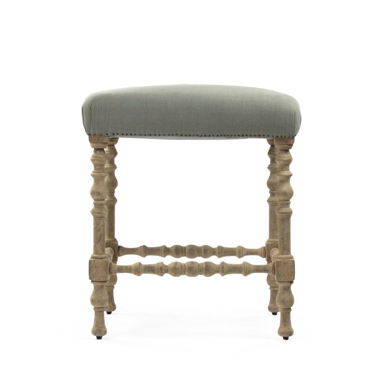 Zentique Giselle Bar Stool with Birch Frame and Raw Silk Upholstery — Contoured Comfort, Durable Elegance LI-SH12-18-88A Bar SGreen