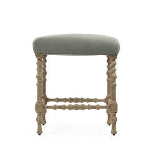 Zentique Giselle Bar Stool with Birch Frame and Raw Silk Upholstery — Contoured Comfort, Durable Elegance LI-SH12-18-88A Bar SGreen