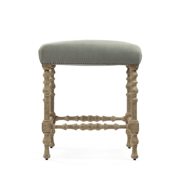 Zentique Giselle Bar Stool with Birch Frame and Raw Silk Upholstery — Contoured Comfort, Durable Elegance LI-SH12-18-88A Bar SGreen