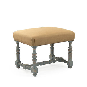 Zentique Jeanne Compact Birch Stool with Burlap Seat — Lightweight, Rustic Charm for Modern, Farmhouse & Vanity Use LI-SH12-18-88A Tan
