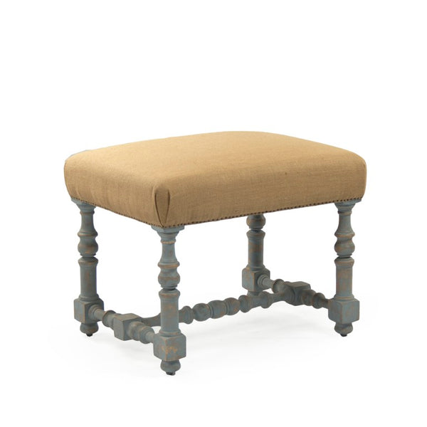 Zentique Jeanne Compact Birch Stool with Burlap Seat — Lightweight, Rustic Charm for Modern, Farmhouse & Vanity Use LI-SH12-18-88A Tan