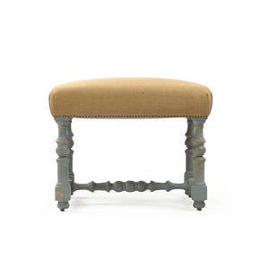Zentique Jeanne Compact Birch Stool with Burlap Seat — Lightweight, Rustic Charm for Modern, Farmhouse & Vanity Use LI-SH12-18-88A Tan