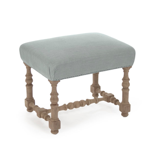 Audrey Stool Natural Dry Oak, Blue Linen LI-SH12-18-88A Zentique