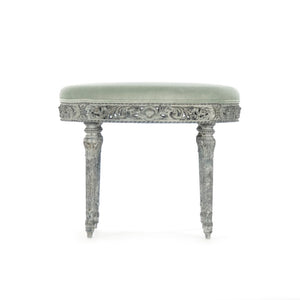 Zentique Galdy Velvet Stool with Solid Birch Frame — Compact, Plush Vanity Seat for Modern & Scandinavian Homes LI-SH12-18-90