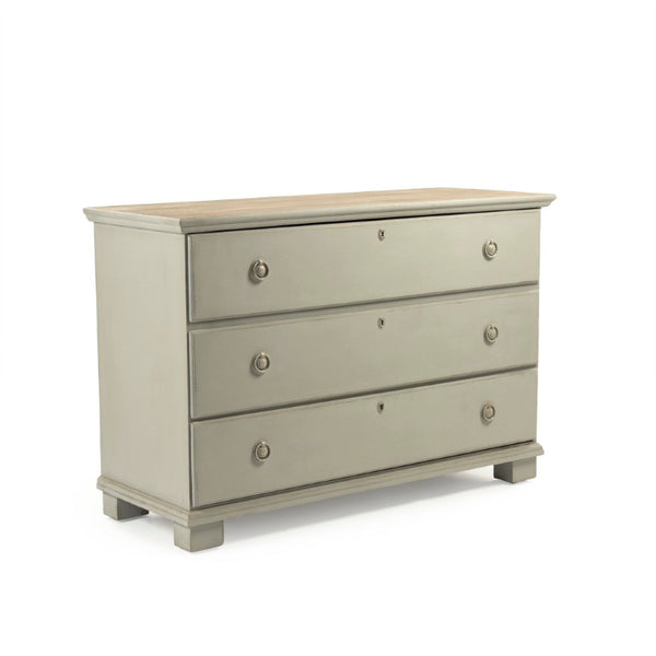 Zentique Bill Chest Solid Pine & Poplar Organizer with Multiple Drawers, Compact Warm Wood Storage Solution Dry Natural Top, Distressed Beige LI-SH12-24-38 PC