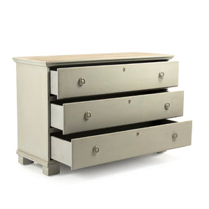 Zentique Bill Chest Solid Pine & Poplar Organizer with Multiple Drawers, Compact Warm Wood Storage Solution Dry Natural Top, Distressed Beige LI-SH12-24-38 PC