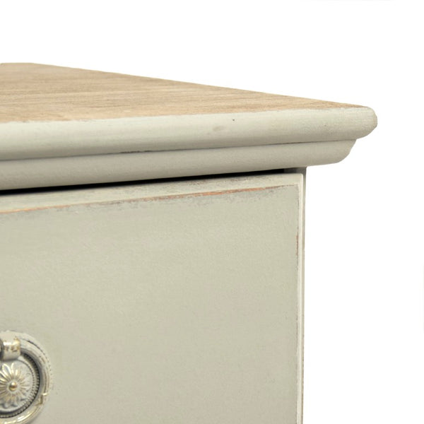 Zentique Bill Chest Solid Pine & Poplar Organizer with Multiple Drawers, Compact Warm Wood Storage Solution Dry Natural Top, Distressed Beige LI-SH12-24-38 PC