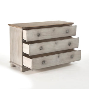 Zentique Bill Chest Solid Pine & Poplar Organizer with Multiple Drawers, Compact Warm Wood Storage Solution Dry Natural Top, White Washed Base LI-SH12-24-38