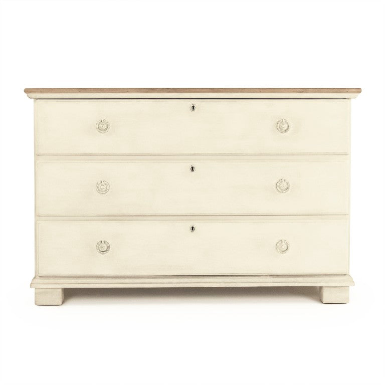 Zentique Bill Chest Solid Pine & Poplar Organizer with Multiple Drawers, Compact Warm Wood Storage Solution Dry Natural Top, Distressed Off-White LI-SH12-24-38 Off-White