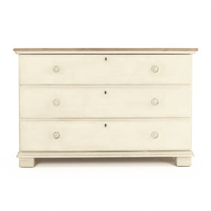 Zentique Bill Chest Solid Pine & Poplar Organizer with Multiple Drawers, Compact Warm Wood Storage Solution Dry Natural Top, Distressed Off-White LI-SH12-24-38 Off-White