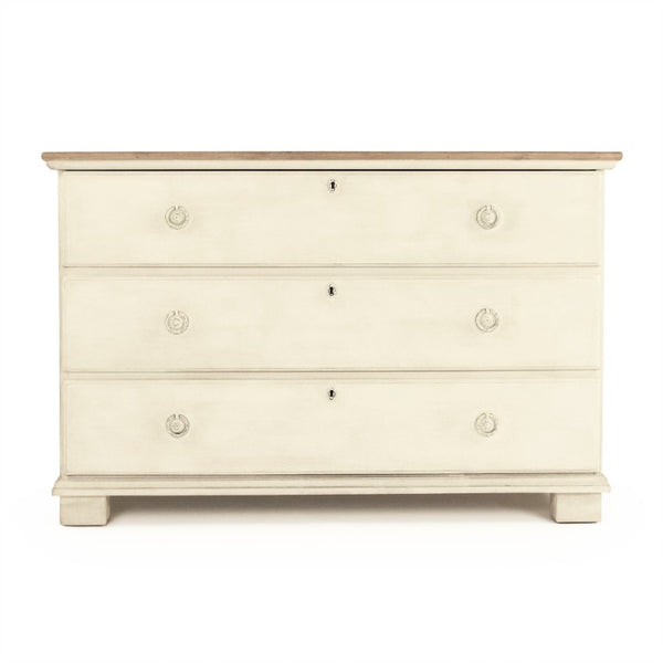 Zentique Bill Chest Solid Pine & Poplar Organizer with Multiple Drawers, Compact Warm Wood Storage Solution Dry Natural Top, Distressed Off-White LI-SH12-24-38 Off-White