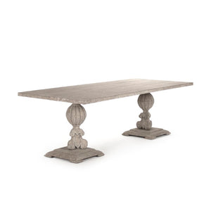 Zentique Marsh Solid Mixed-Wood Dining Table 94.25" Long — Rustic Pine Poplar Elm Top, Sturdy Farmhouse Design LI-SH12-25-82