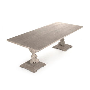 Zentique Marsh Solid Mixed-Wood Dining Table 94.25" Long — Rustic Pine Poplar Elm Top, Sturdy Farmhouse Design LI-SH12-25-82