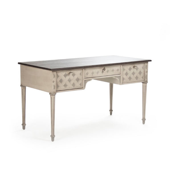 Zentique Sergei Solid Birch & Pine Desk — 55" Minimalist Scandinavian Workstation, Natural Warm Finish, Durable LI-SH12-30-16
