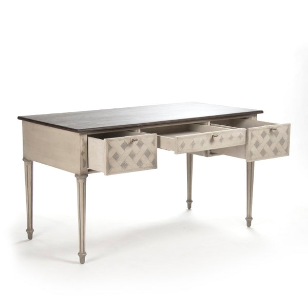 Zentique Sergei Solid Birch & Pine Desk — 55" Minimalist Scandinavian Workstation, Natural Warm Finish, Durable LI-SH12-30-16