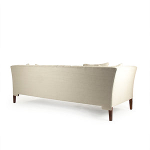 Eileen Sofa Distressed Brown, Cream Linen LI-SH13-21-104 Zentique
