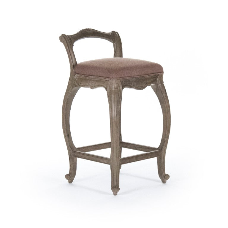 Zentique Astor Solid Birch Bar Stool with Supportive Backrest, Compact Design, Durable Finish — Stylish Seating LI-SH14-11-100