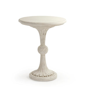 Zentique Fabiola Modern Birch End Table — Compact 23.5" Square Minimalist Accent Table with Durable Plywood Finish Distressed Off-White LI-SH14-13-112 Cream