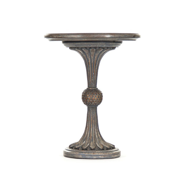 Zentique Fabiola Modern Birch End Table — Compact 23.5" Square Minimalist Accent Table with Durable Plywood Finish Distressed Grey Brown LI-SH14-13-112