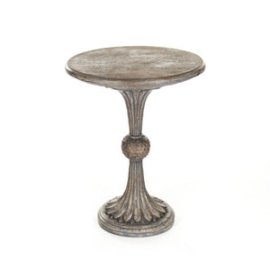 Zentique Fabiola Modern Birch End Table — Compact 23.5" Square Minimalist Accent Table with Durable Plywood Finish Distressed Grey Brown LI-SH14-13-112