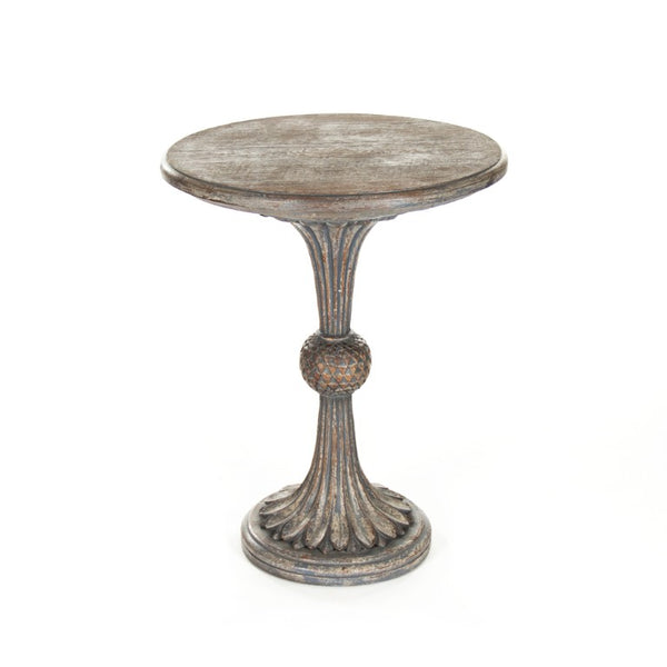 Zentique Fabiola Modern Birch End Table — Compact 23.5" Square Minimalist Accent Table with Durable Plywood Finish Distressed Grey Brown LI-SH14-13-112