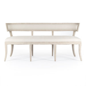 Lorand Bench Distressed Off-White Birch, Off-White Linen LI-SH14-18-130 Zentique