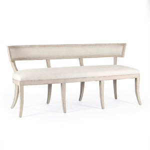 Zentique Lorand Birch Linen Bench with Tapered Legs — Scandinavian Modern Entryway Seat, Durable Comfort LI-SH14-18-130