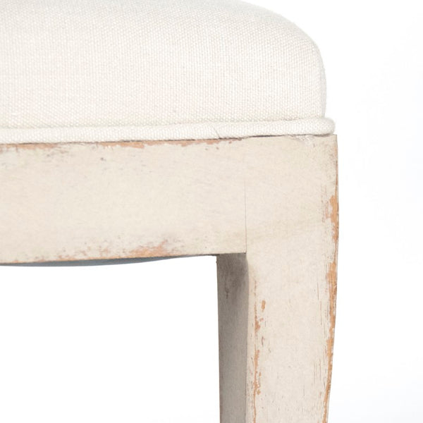 Zentique Lorand Birch Linen Bench with Tapered Legs — Scandinavian Modern Entryway Seat, Durable Comfort LI-SH14-18-130