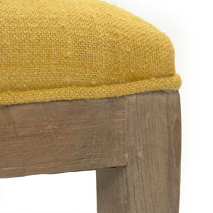 Zentique Lorand Bench crafted in solid birch with raw silk upholstery — generous two-seat comfort, modern elegance W62.25 x H30.75 x D24 LI-SH14-18-130 Yellow