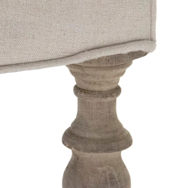 Zentique Worden Birch Linen Bench with Cushioned Seat — Mid-Century Minimalist Entryway & Bedroom Accent (96 chars) LI-SH14-18-131