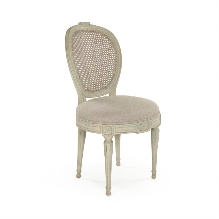 Zentique Aimee Solid Birch Side Chair with Linen Upholstery — Scandinavian Comfort, Ergonomic Support, Durable Design LI-SH14-22-87