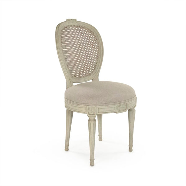 Zentique Aimee Solid Birch Side Chair with Linen Upholstery — Scandinavian Comfort, Ergonomic Support, Durable Design LI-SH14-22-87